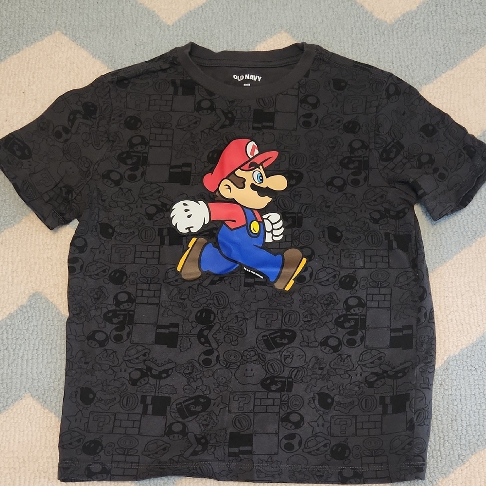 Old Navy Kids Mario Graphic Tee - Black and Red
